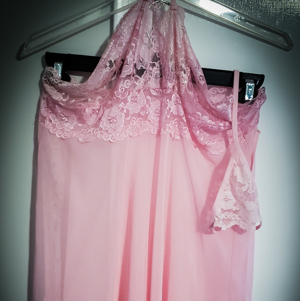 PINK SHEER NIGHTY WITH MATCHING PANTIES